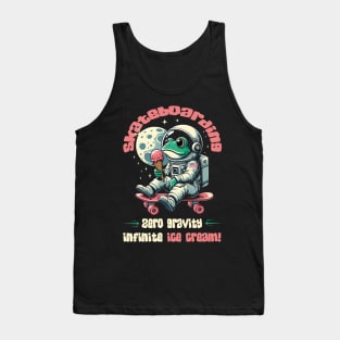 Frog On Skateboard - Funny Frog Skating on Moon Tank Top